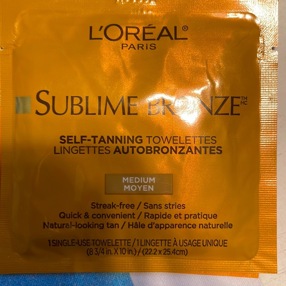 L’Oréal Paris sublime bronze self tanning towelettes medium 1single use towelett